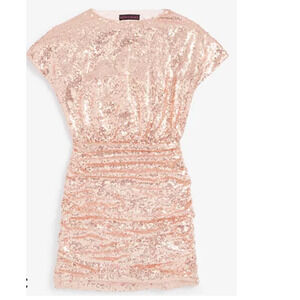 With Jules Big Girls Short-Sleeve Bloussant Sequin Dress SIZE L